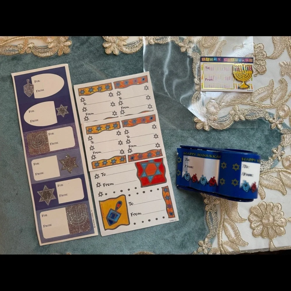 36 Pc Vintage Hanukkah Holiday Card & Label Ephemera Bundle Deadstock